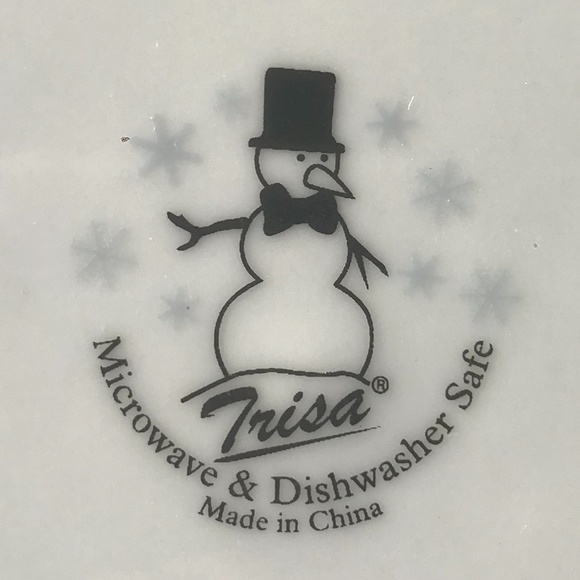 Set Of 2 Snowman Dinner Plates By Trisa 10.5” - Picture 5 of 6